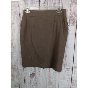 Calvin Klein Skirt Women’s 4 Petite Brown Flat Front Lined Rear Zip